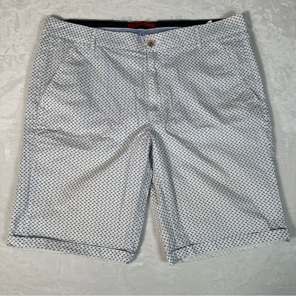 Zara Man Chino Shorts Slash Pockets Flat Front 100% Cotton Size USA 36